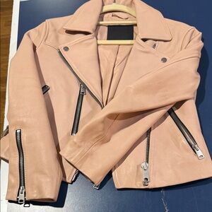 Allsaints Women's Pink Leather Jacket